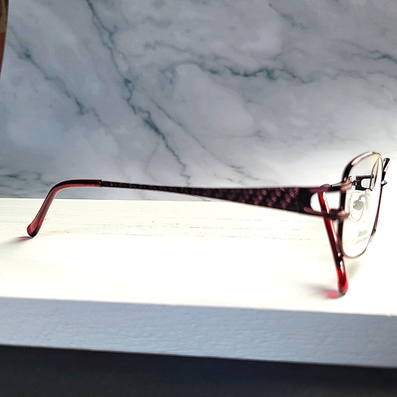 NEW STAINLESS STEEL Full Rim Rx'able Eyeglass Frame, Glasses burgundy 54-17-140 - Picture 4 of 7